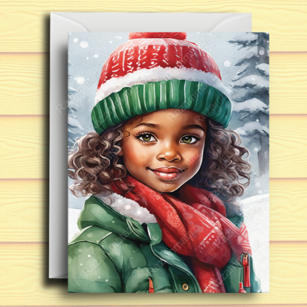 Black Girl Z Christmas Card